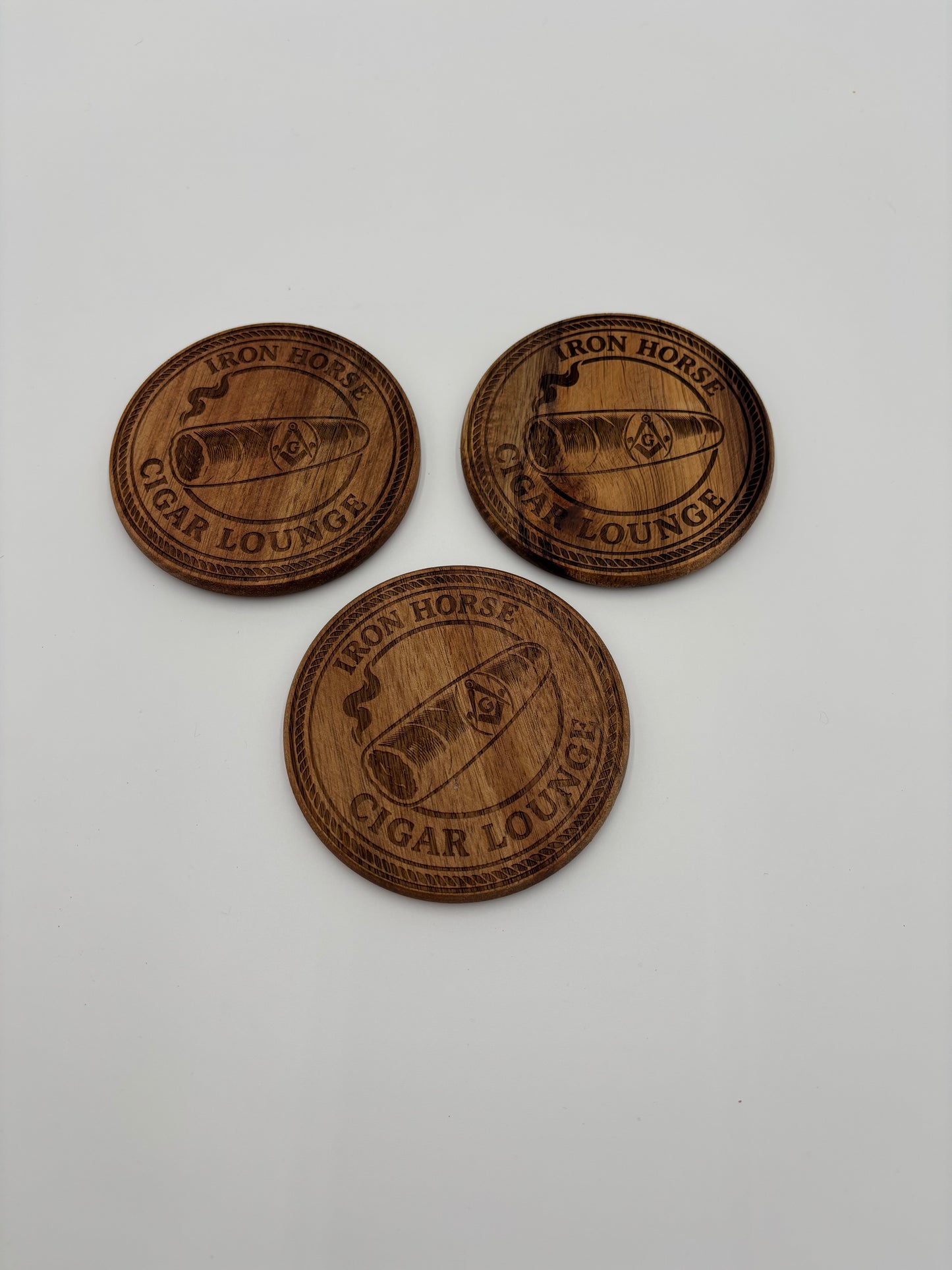 Set of 10 Custom Logo Acacia Wood Coasters, Corporate Executive Gifts, Personalized Acacia Wood Coasters (Set of 10), Custom Branded Office Decor, Custom Engraved Business Logo Coasters, 10-Piece Premium Acacia Set