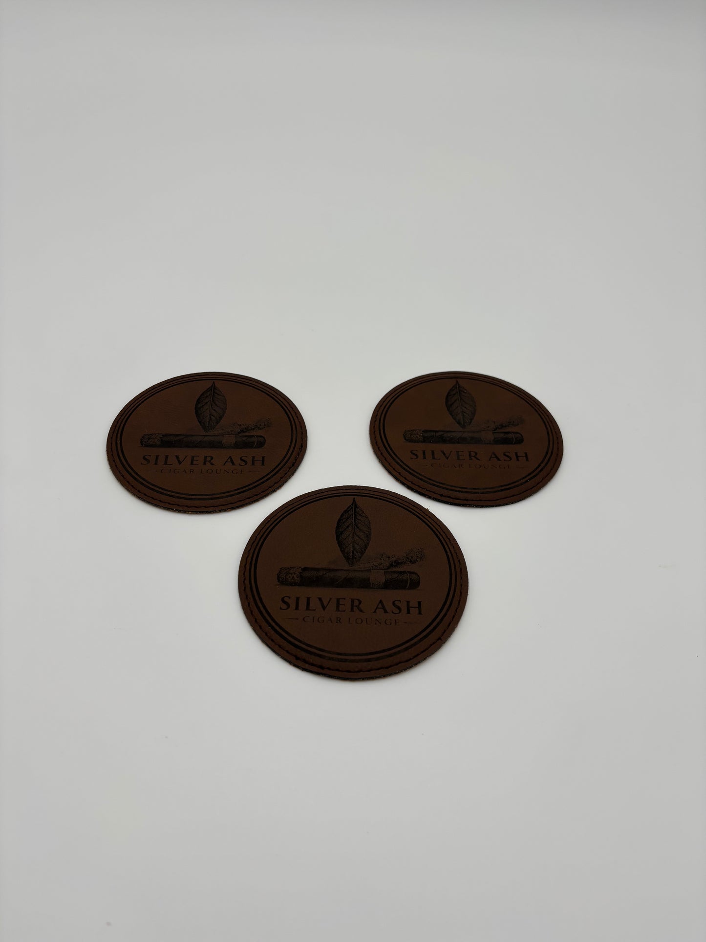Custom Logo Laser-Engraved Leatherette Coasters, Bulk Business Branding, Personalized Corporate Gift Coasters, Custom Logo Faux Leather Set, Branded Business Coasters with Custom Logo, Premium Leatherette Tableware