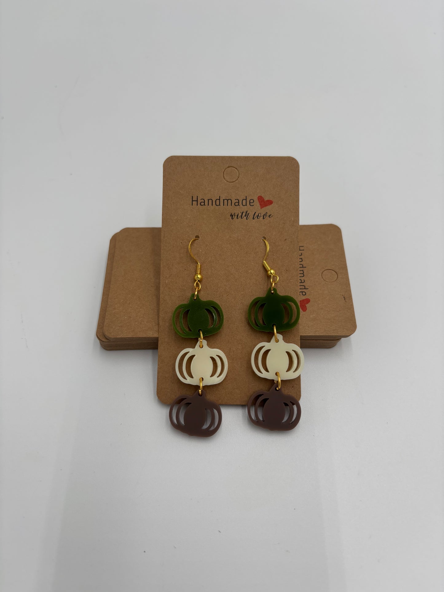 Autumn Stacked Pumpkin Dangle Earrings | Fall Acrylic Jewelry | Thanksgiving & Halloween Accessory | Boho Fall Earrings