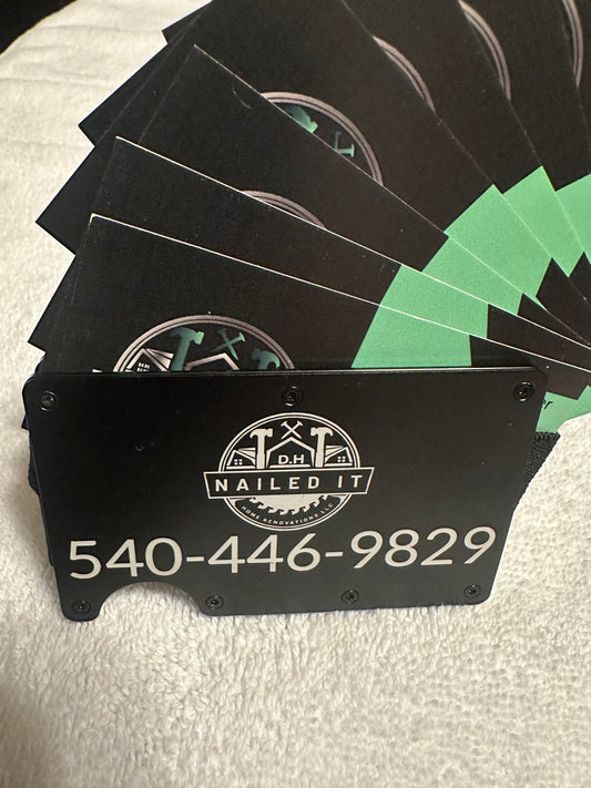 Custom Laser Engraved RFID Metal Wallet, Personalized Business Logo & Phone Number, Slim Minimalist Business Card Holder, Tactical Aluminum Credit Card Case